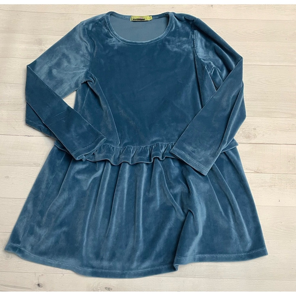 Millie loves Lilly girls‎ teal blue soft velour dress size 12
